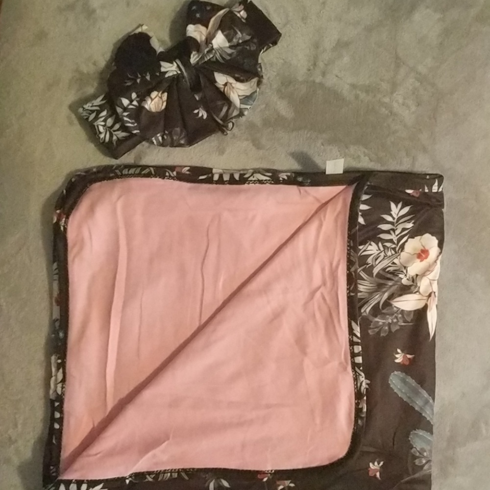 Baby Swaddle Blanket with Matching Headband
